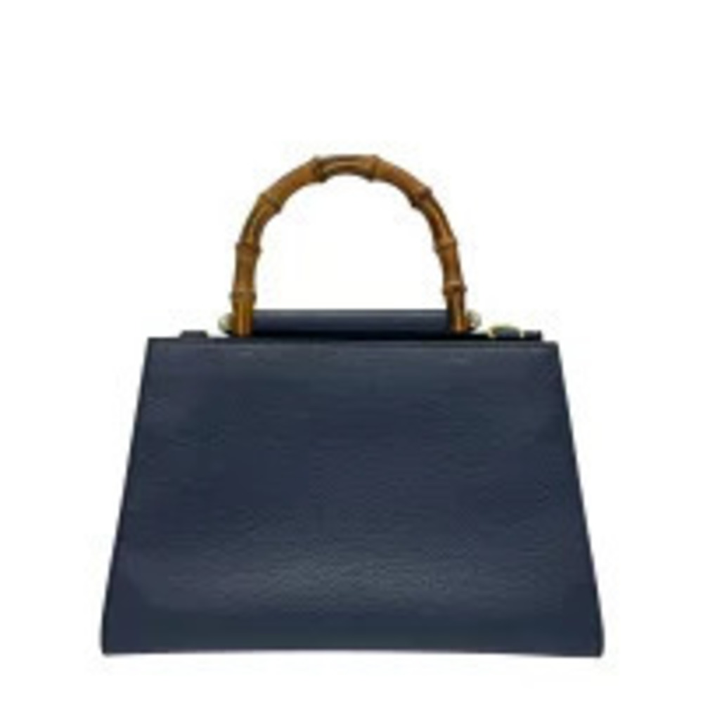 Gucci Shoulder Sherry Handbag Bag Bamboo Leather Black